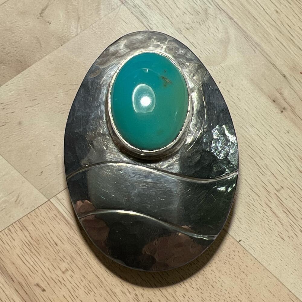 Single Replacement John Shopteese Sterling Silver & Turquoise Modernist Earring